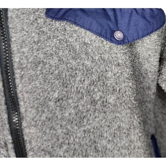 Vintage 80s 90s LL Bean Full Zip Fleece Jacket Mens Size M Gray Blue Synchilla - Picture 3 of 7